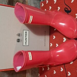 Girls Hunter Pink Rain Boots